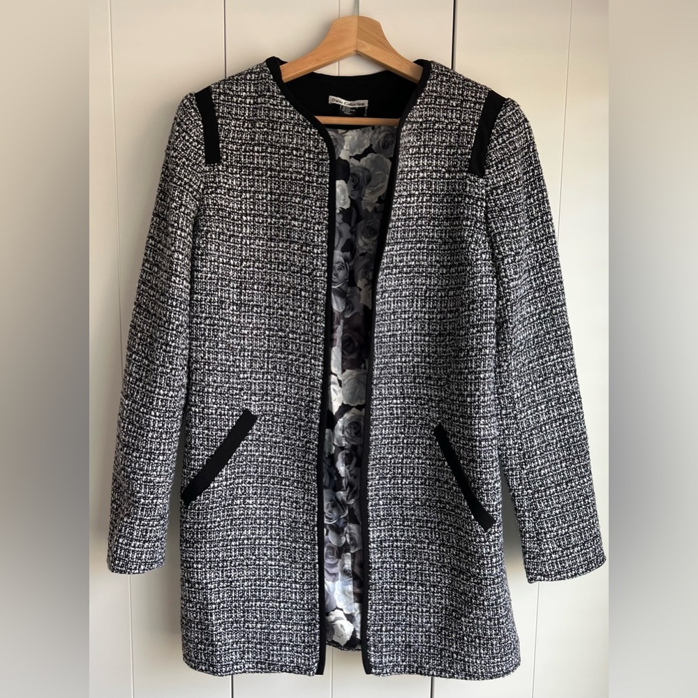 Dalia Collection Tweed Jacket | Black & White | Fits Like Small